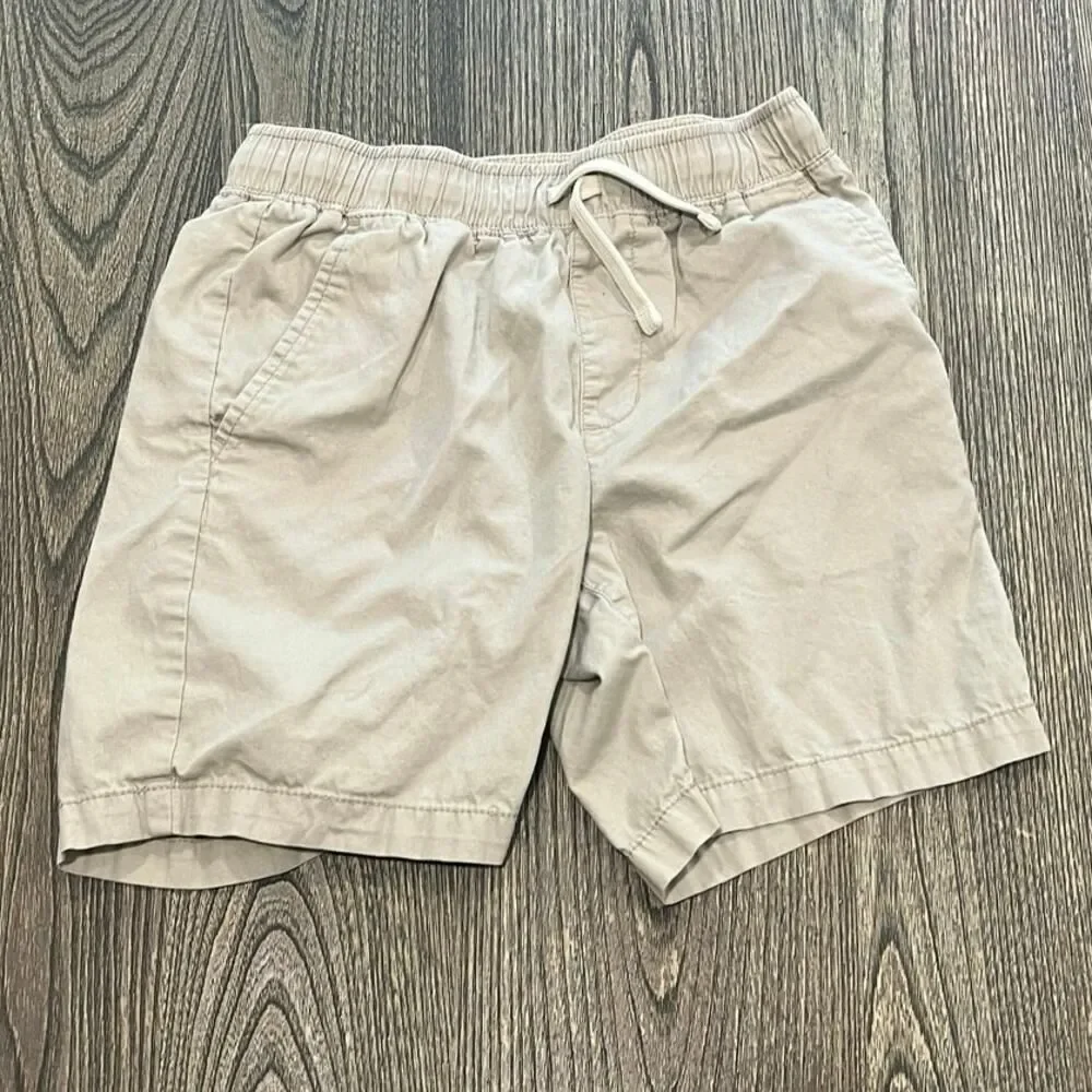 Old Navy Kids Boys Chino Shorts Drawstring Elastic Waist Cotton Tan Size L 10-12